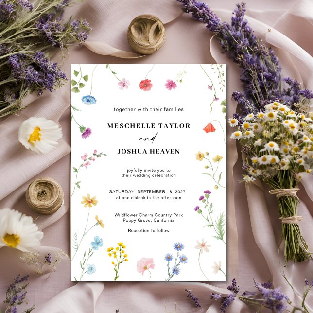 Invitación Boda fotográfico del Boho Monograma de Flor Silves (Subido por el creador)