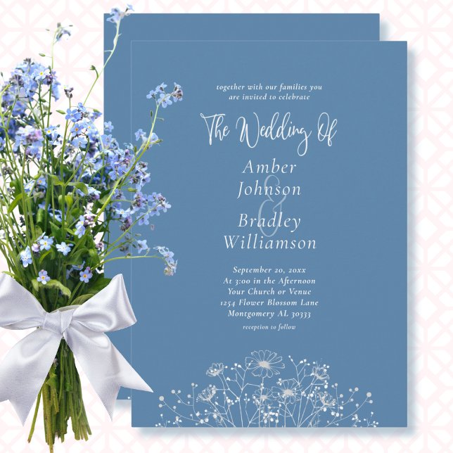 Invitación Boda fotográfico del código QR de la flor silvestr (Subido por el creador)