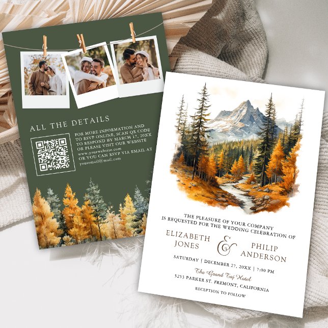 Invitación Boda fotográfico del código QR del Bosque de las M (Subido por el creador)