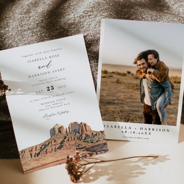 Invitación BODA fotográfico del desierto del Boho de la acuar (Subido por el creador)