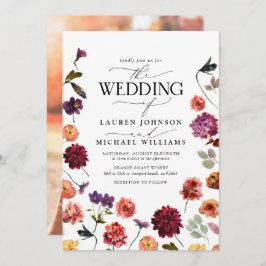 Invitación Boda fotográfico del Naranja Quemado en el jardín 