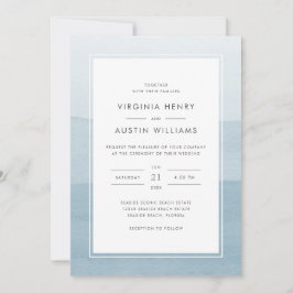 Invitación Boda fotográfico Dusty Blue
