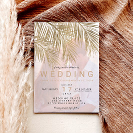 Invitación Boda fotográfico elegante de la palmera dorada mod