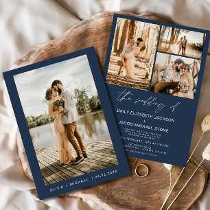 Invitación Boda fotográfico elegante Minimalista de Marina Bl