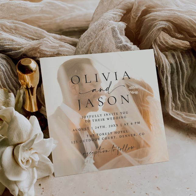 Invitación Boda fotográfico elegante y minimalista (Subido por el creador)