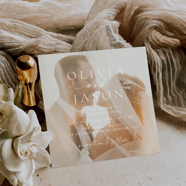 Invitación Boda fotográfico elegante y minimalista (Subido por el creador)