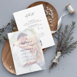 Invitación Boda fotográfico fallido de presupuesto todo en un<br><div class="desc">Moderada y económica invitación a la boda fotográfica con detalles del boda y código QR en la parte trasera. Para una personalización más avanzada de este diseño,  haga clic en el BOTÓN HERRAMIENTA DE DISEÑO AZUL.</div>