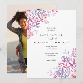 Invitación Boda fotográfico floral Country Wildflowers