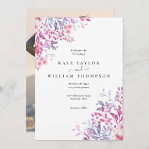 Invitación Boda fotográfico floral Country Wildflowers