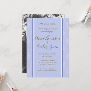 Invitación Boda fotográfico floral de Vodka azul