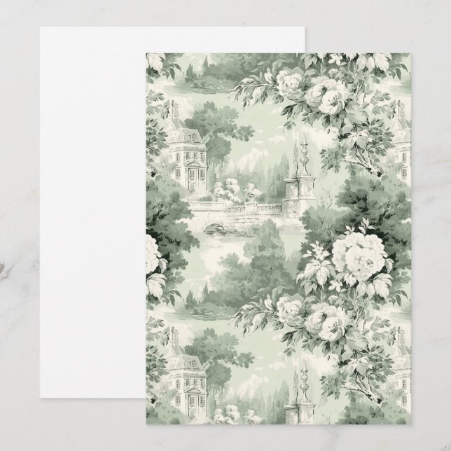 Invitación Boda fotográfico francés de tela azul y agitado vi (Anverso / Reverso)