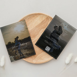 Invitación Boda fotográfico manuscrito romántico todo en uno