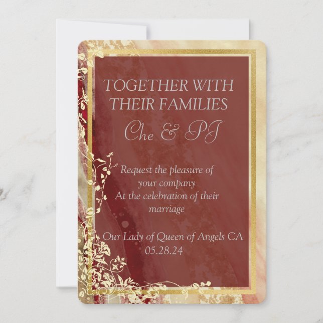 Invitación Boda fotográfico Marble Classic (Anverso)