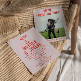 Invitación Boda fotográfico Martini de color retro