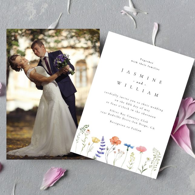 Invitación Boda fotográfico Minimal y de Moda Wildflower Boho (Subido por el creador)
