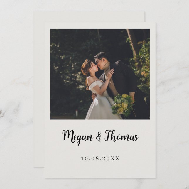 Invitación boda fotográfico minimalista (Anverso / Reverso)
