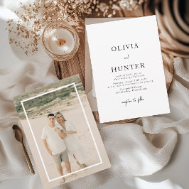 Invitación Boda fotográfico Minimalista blanco y negro