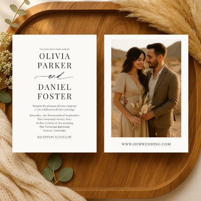 Invitación Boda fotográfico Minimalista de Boho (Subido por el creador)