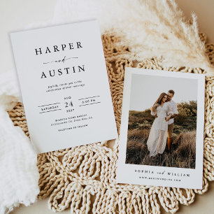 Invitación Boda fotográfico Minimalista de Boho
