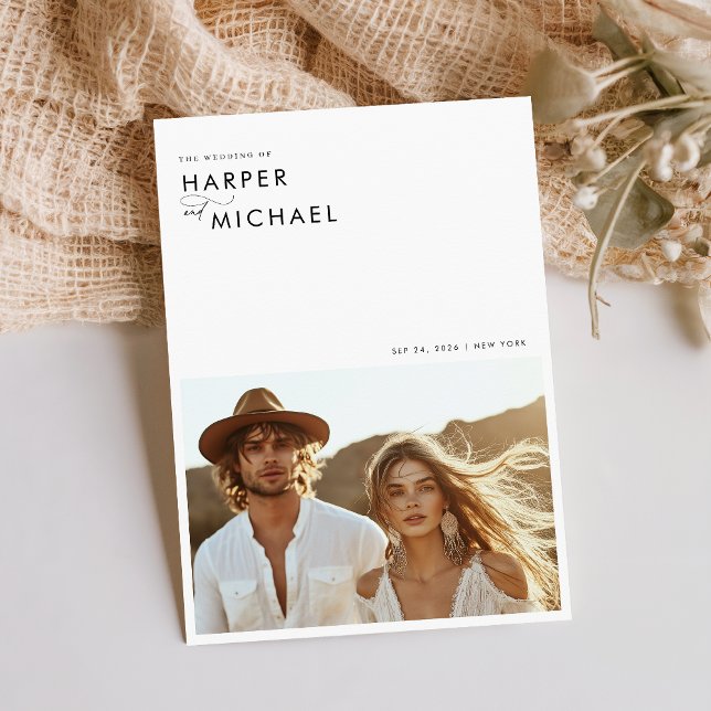 Invitación Boda fotográfico Minimalista de Boho (Subido por el creador)