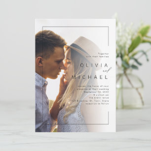 Invitación Boda fotográfico minimalista de moda moderna
