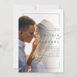 Invitación Boda fotográfico minimalista de moda moderna