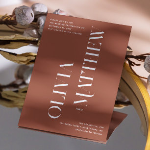 Invitación Boda fotográfico minimalista de Terracota + detall