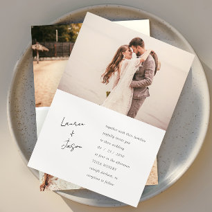 Invitación Boda fotográfico minimalista en blanco y negro 4