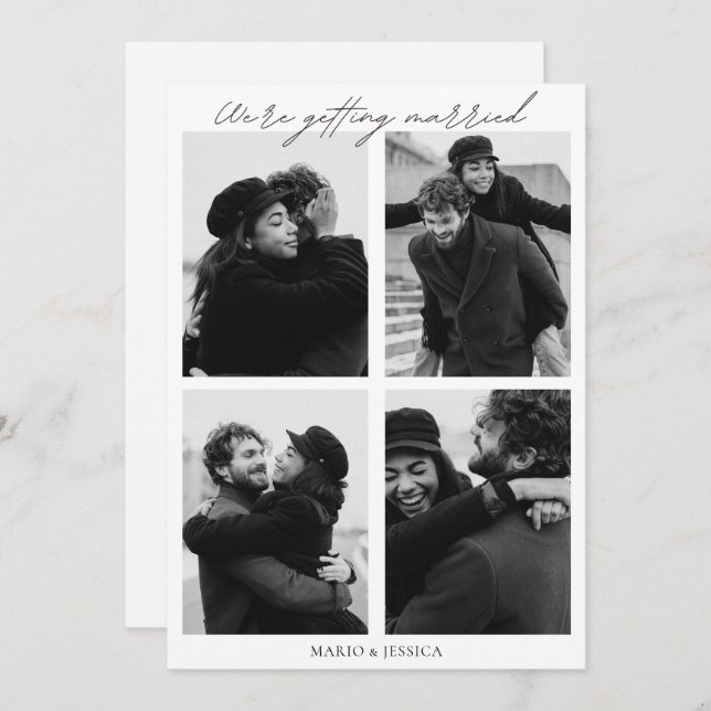 Invitación Boda fotográfico minimalista estético (Anverso / Reverso)