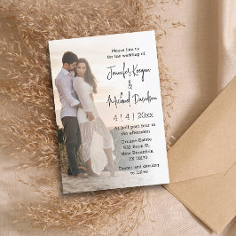 Invitación boda fotográfico minimalista moderno