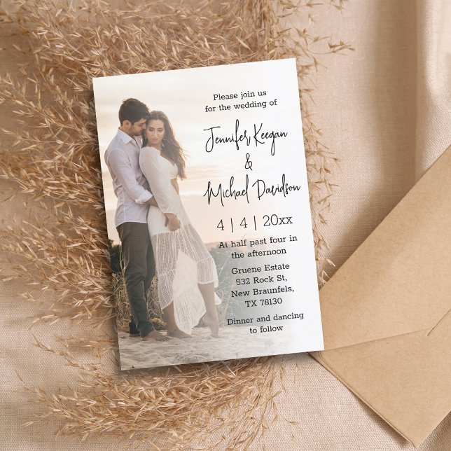 Invitación boda fotográfico minimalista moderno (Subido por el creador)