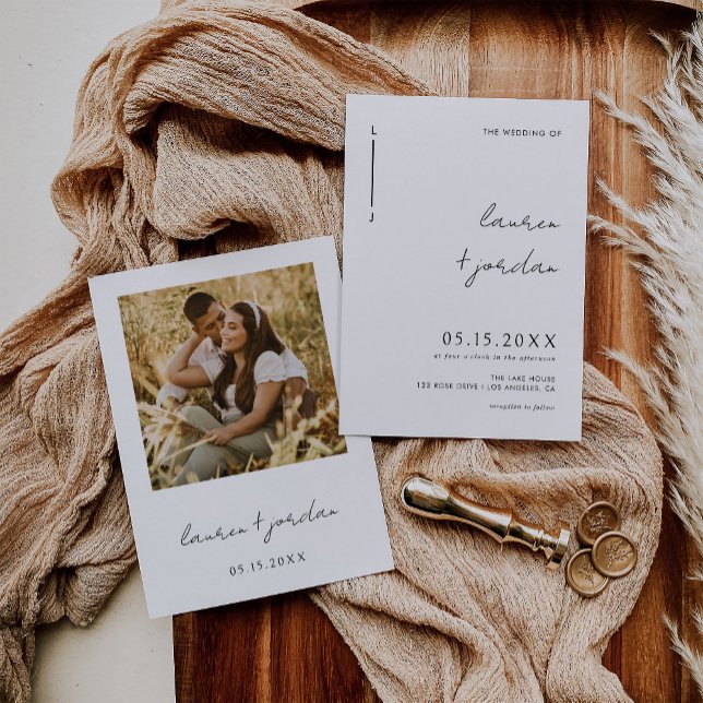 Invitación Boda fotográfico Minimalista moderno Boho (Subido por el creador)