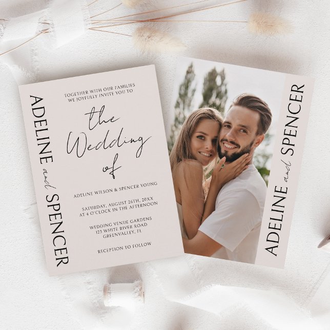 Invitación Boda fotográfico Minimalista moderno Boho (Subido por el creador)
