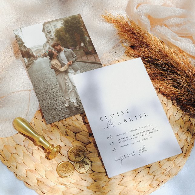 Invitación Boda fotográfico Minimalista moderno Boho (Subido por el creador)