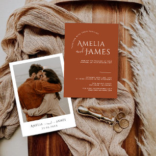Invitación Boda fotográfico Minimalista moderno de Boho Terra