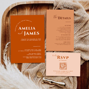 Invitación Boda fotográfico Minimalista moderno de Boho Terra