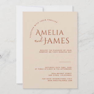 Invitación Boda fotográfico Minimalista moderno de Boho Terra