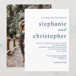 Invitación Boda fotográfico Minimalista moderno de escritura 