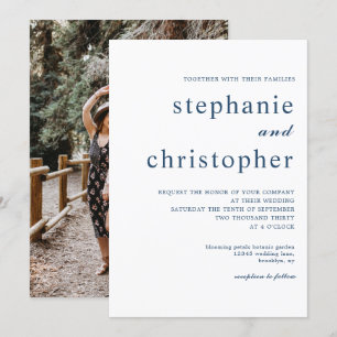 Invitación Boda fotográfico Minimalista moderno de escritura 