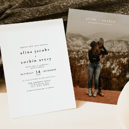 Invitación BODA fotográfico Minimalista moderno y clásico de 