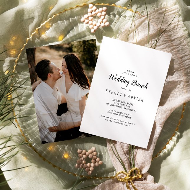 Invitación Boda fotográfico Minimalista simple Brunch (Subido por el creador)