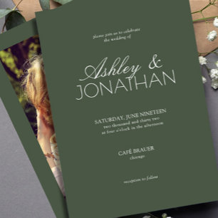 Invitación Boda fotográfico moderno centrado en la tipografía