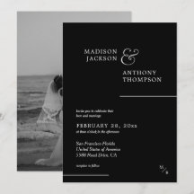 Boda fotográfico moderno clásico blanco negro