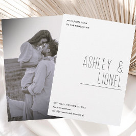 Invitación Boda fotográfico moderno de diseño sencillo minima