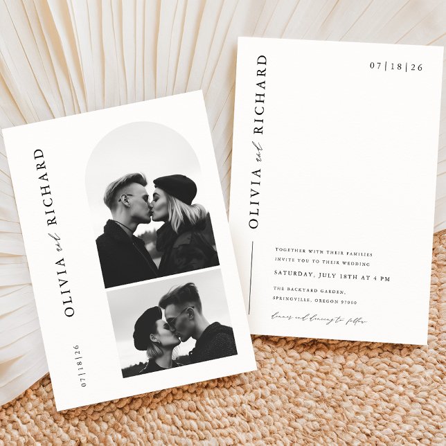 Invitación Boda fotográfico moderno en blanco y negro 2 (Subido por el creador)