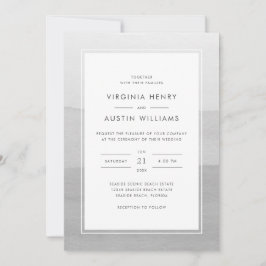 Invitación Boda fotográfico moderno gris