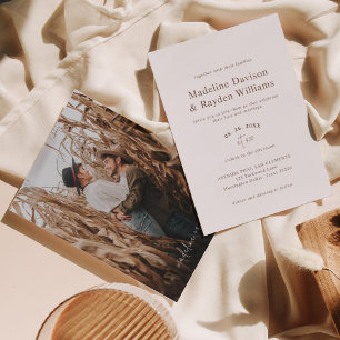 Invitación Boda fotográfico moderno Minimalista de Tierra Bro