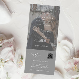 Invitación boda fotográfico moderno minimalista todo en uno