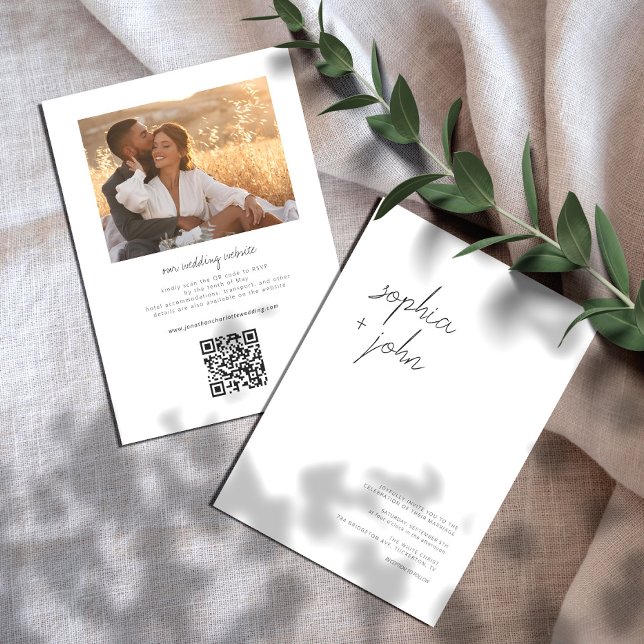 Invitación Boda fotográfico moderno mínimo todo en uno (Subido por el creador)