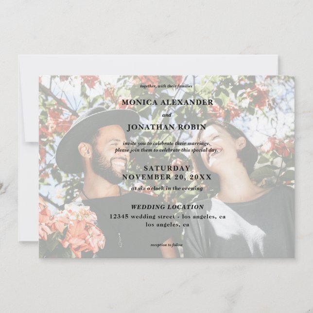 Invitación Boda fotográfico moderno - Paisaje (Anverso)